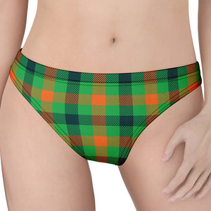 Saint Patrick's Day Buffalo Plaid Print Women's Thong