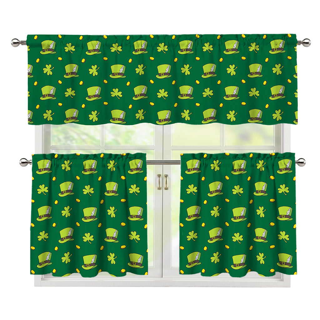 Saint Patrick's Day Celebration Print 3 Piece Kitchen Curtains