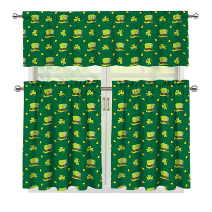 Saint Patrick's Day Celebration Print 3 Piece Kitchen Curtains