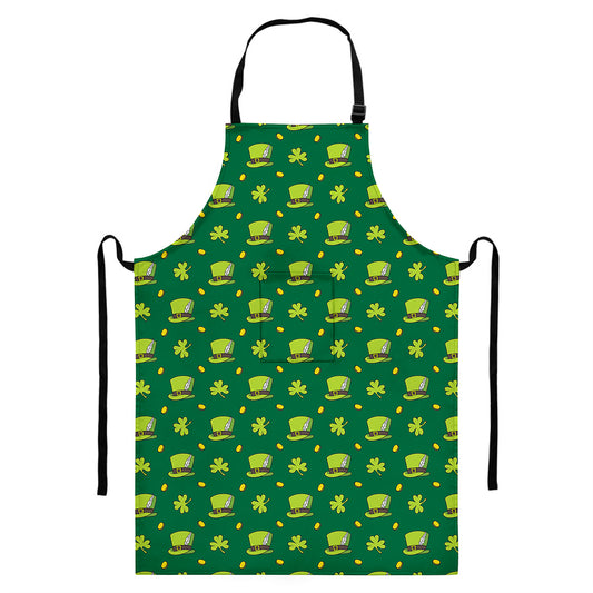 Saint Patrick's Day Celebration Print Bib Apron With Pocket