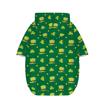 Saint Patrick's Day Celebration Print Dog Zip Up Hoodie