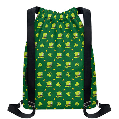 Saint Patrick's Day Celebration Print Drawstring Backpack