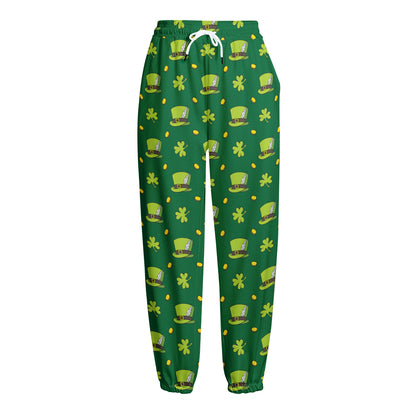 Saint Patrick's Day Celebration Print Fleece Lined Knit Pants