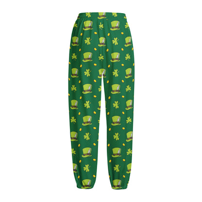 Saint Patrick's Day Celebration Print Fleece Lined Knit Pants