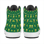 Saint Patrick's Day Celebration Print High Top Leather Sneakers