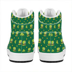 Saint Patrick's Day Celebration Print High Top Leather Sneakers