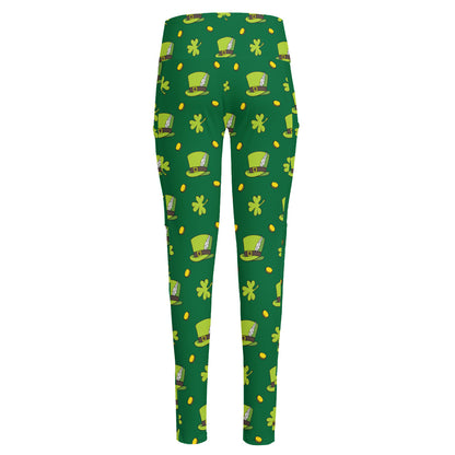 Saint Patrick's Day Celebration Print High-Waisted Pocket Leggings
