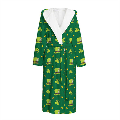 Saint Patrick's Day Celebration Print Hooded Bathrobe