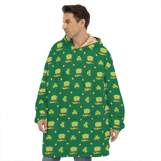 Saint Patrick's Day Celebration Print Hoodie Blanket