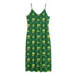 Saint Patrick's Day Celebration Print Jersey Midi Cami Dress