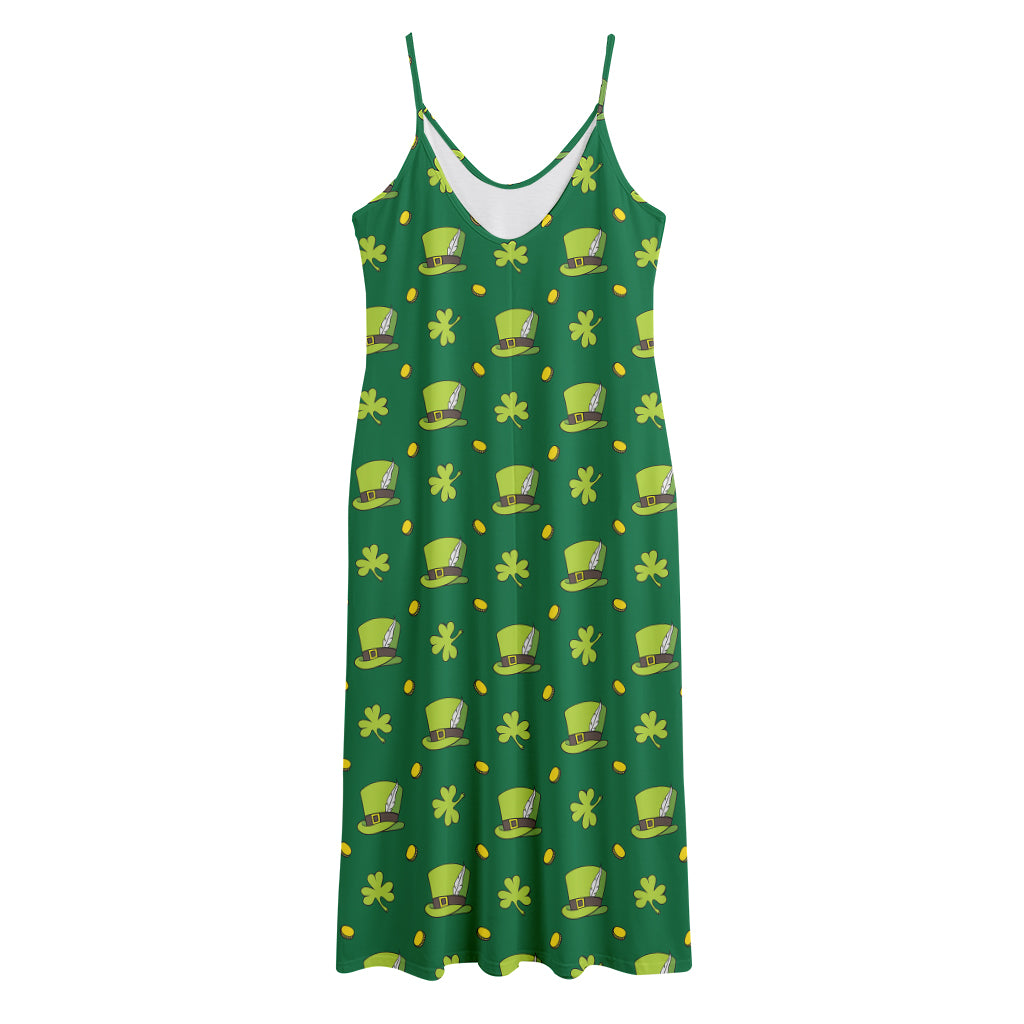 Saint Patrick's Day Celebration Print Jersey Midi Cami Dress
