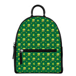 Saint Patrick's Day Celebration Print Leather Backpack