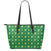 Saint Patrick's Day Celebration Print Leather Tote Bag