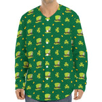 Saint Patrick's Day Celebration Print Long Sleeve Baseball Jersey