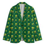 Saint Patrick's Day Celebration Print Men's Cotton Blazer