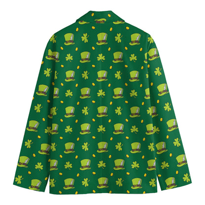 Saint Patrick's Day Celebration Print Men's Cotton Blazer