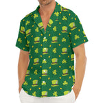 Saint Patrick's Day Celebration Print Men's Deep V-Neck Shirt