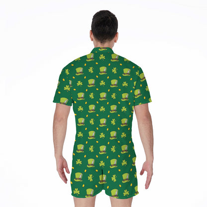 Saint Patrick's Day Celebration Print Men's Rompers