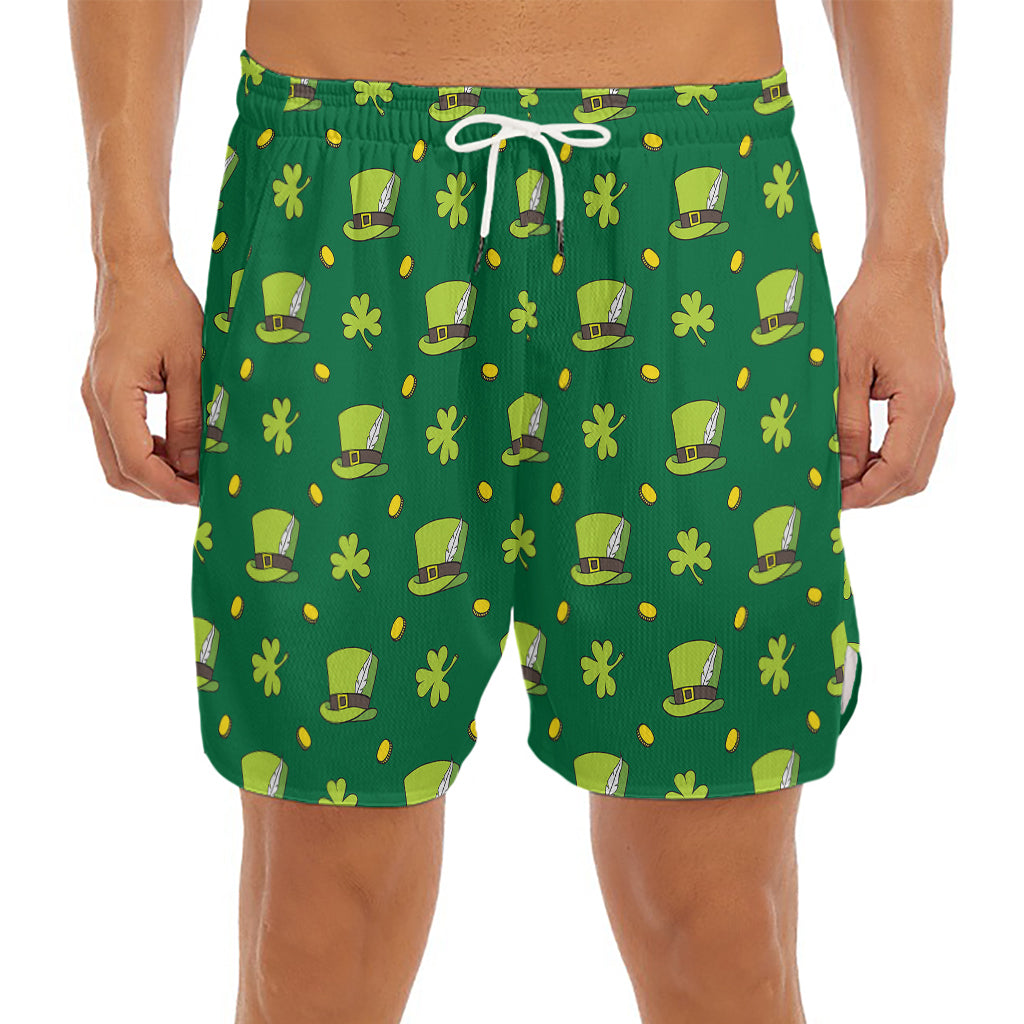 Saint Patrick's Day Celebration Print Men's Split Running Shorts