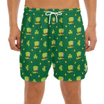 Saint Patrick's Day Celebration Print Men's Split Running Shorts