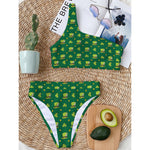 Saint Patrick's Day Celebration Print One Shoulder Bikini Top