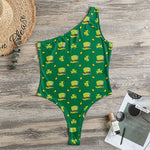 Saint Patrick's Day Celebration Print One Shoulder Bodysuit