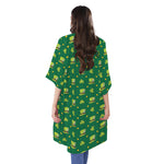 Saint Patrick's Day Celebration Print Open Front Beach Cover Up