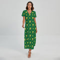 Saint Patrick's Day Celebration Print Short Sleeve Maxi Dress