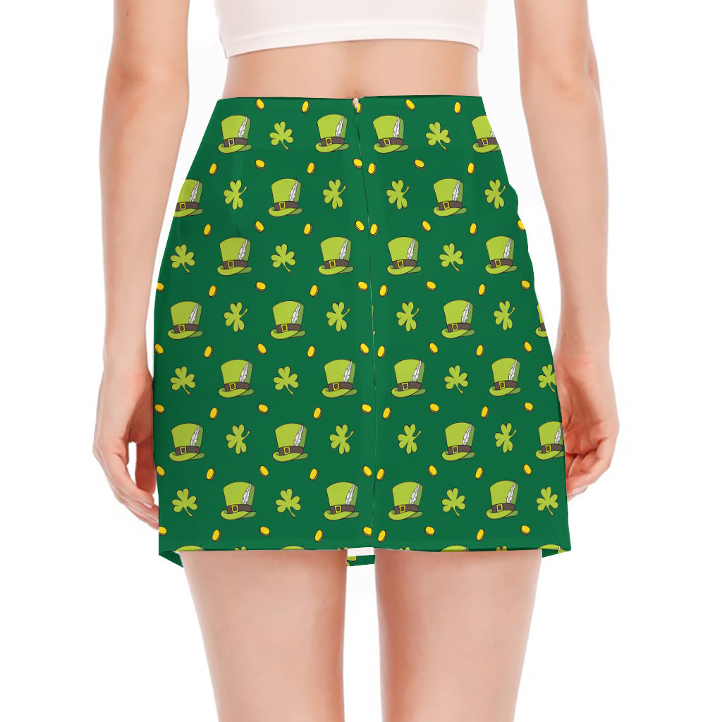 Saint Patrick's Day Celebration Print Side Slit Mini Skirt