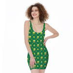 Saint Patrick's Day Celebration Print Sleeveless Bodycon Dress