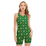 Saint Patrick's Day Celebration Print Sleeveless One Piece Swimsuit