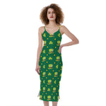 Saint Patrick's Day Celebration Print Slim Fit Midi Cami Dress
