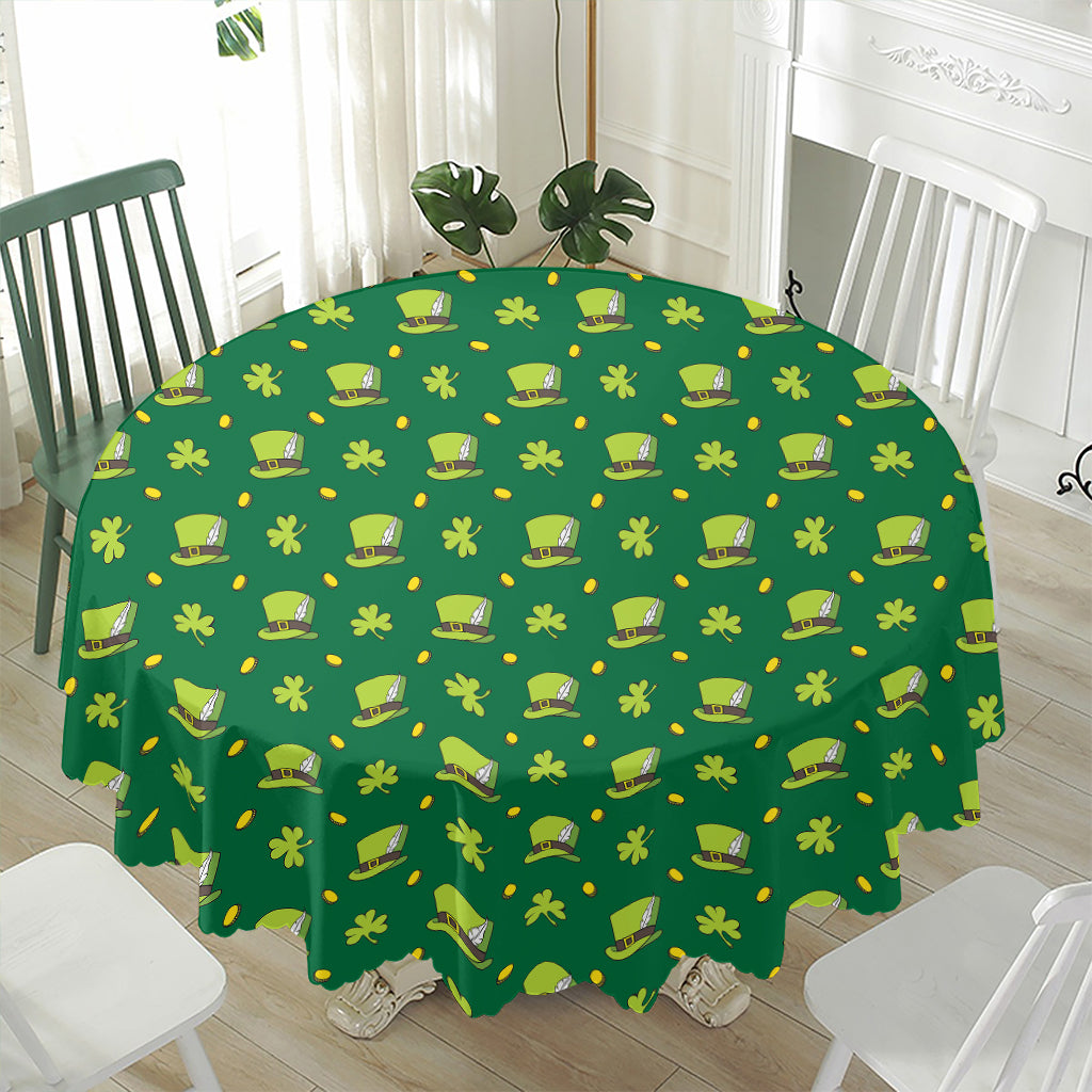Saint Patrick's Day Celebration Print Waterproof Round Tablecloth
