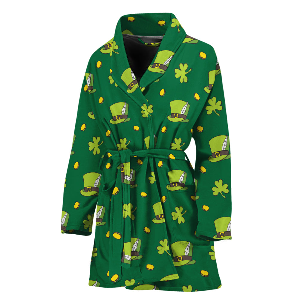 Saint Patrick's Day Celebration Print Women's Bathrobe