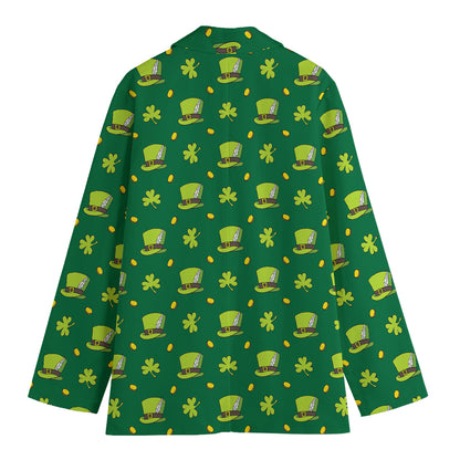 Saint Patrick's Day Celebration Print Women's Blazer