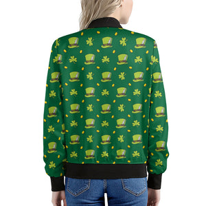 Saint Patrick's Day Celebration Print Women's Bomber Jacket