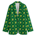 Saint Patrick's Day Celebration Print Women's Cotton Blazer