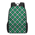 Saint Patrick's Day Irish Tartan Print 17 Inch Backpack