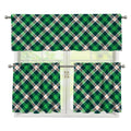 Saint Patrick's Day Irish Tartan Print 3 Piece Kitchen Curtains