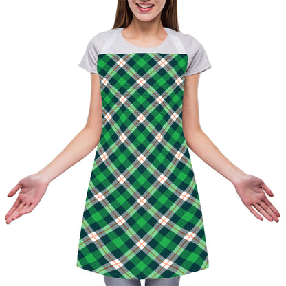 Saint Patrick's Day Irish Tartan Print Adjustable Apron
