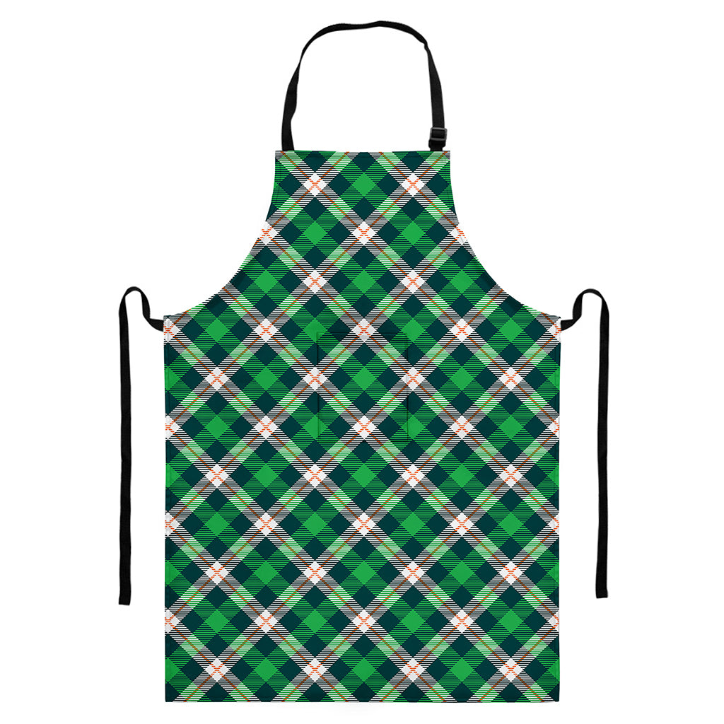 Saint Patrick's Day Irish Tartan Print Bib Apron With Pocket