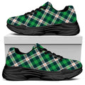 Saint Patrick's Day Irish Tartan Print Black Chunky Shoes