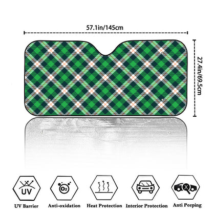 Saint Patrick's Day Irish Tartan Print Car Windshield Sun Shade