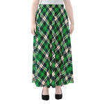 Saint Patrick's Day Irish Tartan Print Chiffon Maxi Skirt