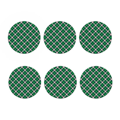 Saint Patrick's Day Irish Tartan Print Coaster Set