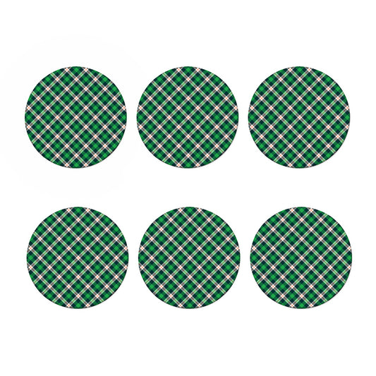Saint Patrick's Day Irish Tartan Print Coaster Set