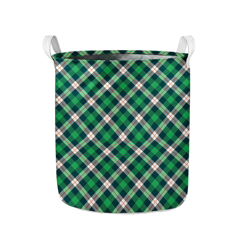 Saint Patrick's Day Irish Tartan Print Collapsible Laundry Basket