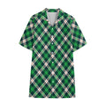 Saint Patrick's Day Irish Tartan Print Cotton Hawaiian Shirt