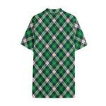 Saint Patrick's Day Irish Tartan Print Cotton Hawaiian Shirt