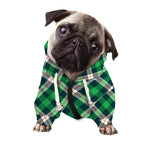 Saint Patrick's Day Irish Tartan Print Dog Zip Up Hoodie